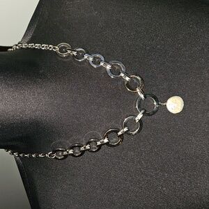 WHBM short silver necklace with pearl pendant